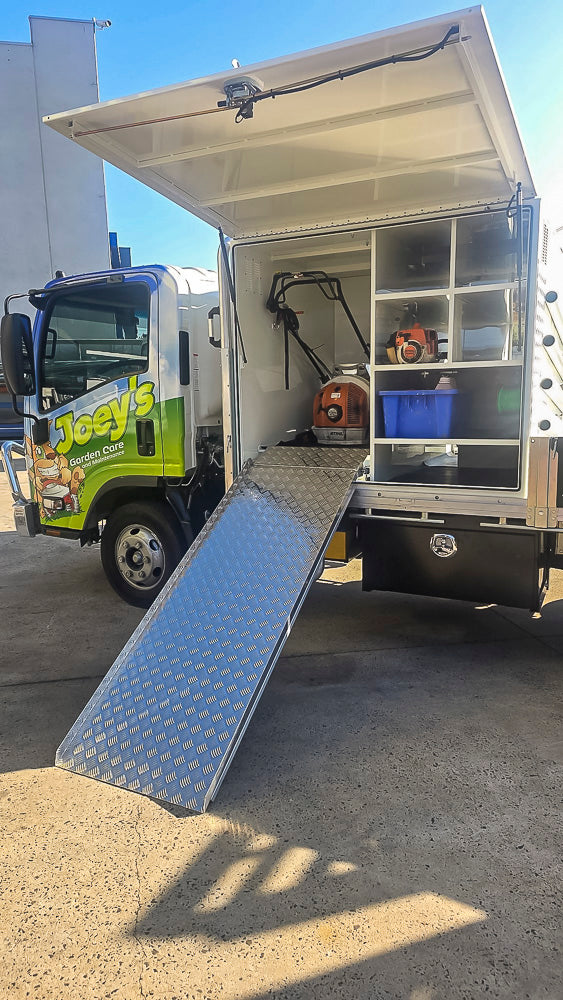 Lighting and equipment fitted to a custom Metro service body in Victoria