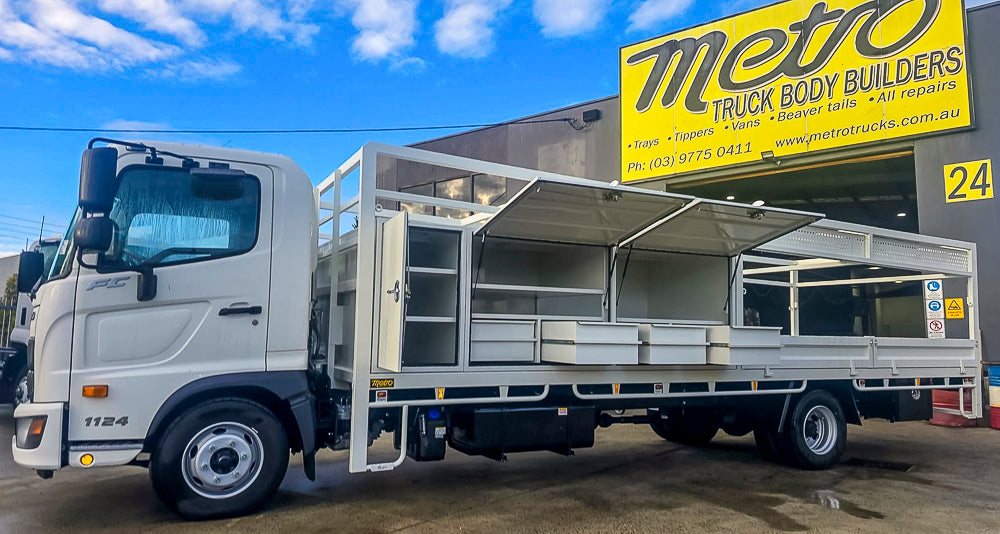 Field service truck toolbox and equipment storage