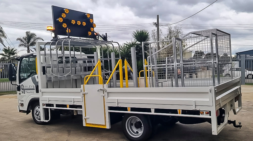 Traffic management truck sign rack and arrow board detail